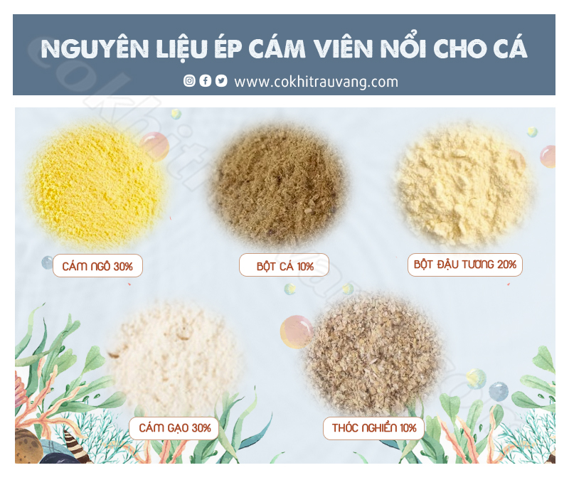 nguyên liệu làm cám viên nổi